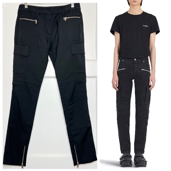 3.1 PHILLIP LIM Ankle Zip Slim Fit Utility Cargo Pocket Mid Rise Punk Emo Pant 2 - Picture 1 of 8